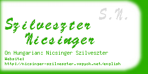 szilveszter nicsinger business card